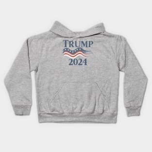 Vintage Trump 2024 US American Flag 2024 Election Kids Hoodie